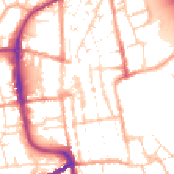 Daytime road noise heatmap for IP33 1DW