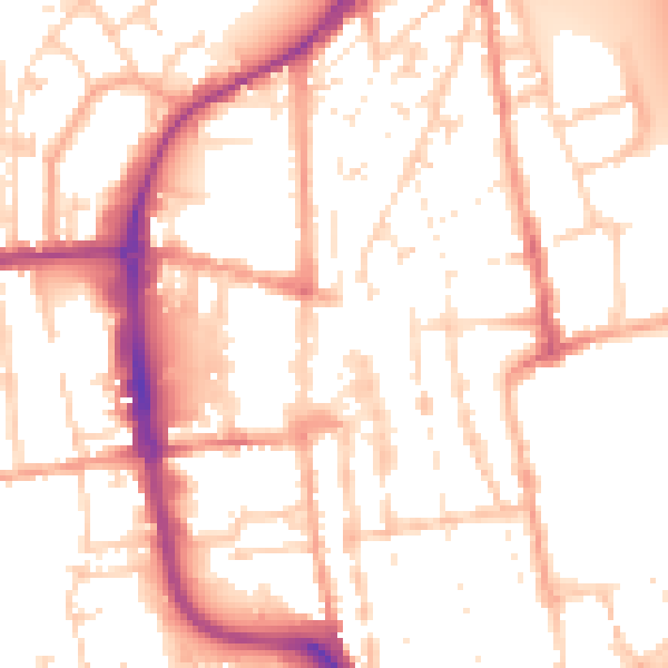 Daytime road noise heatmap for IP33 1DY