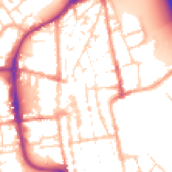 Daytime road noise heatmap for IP33 1EB
