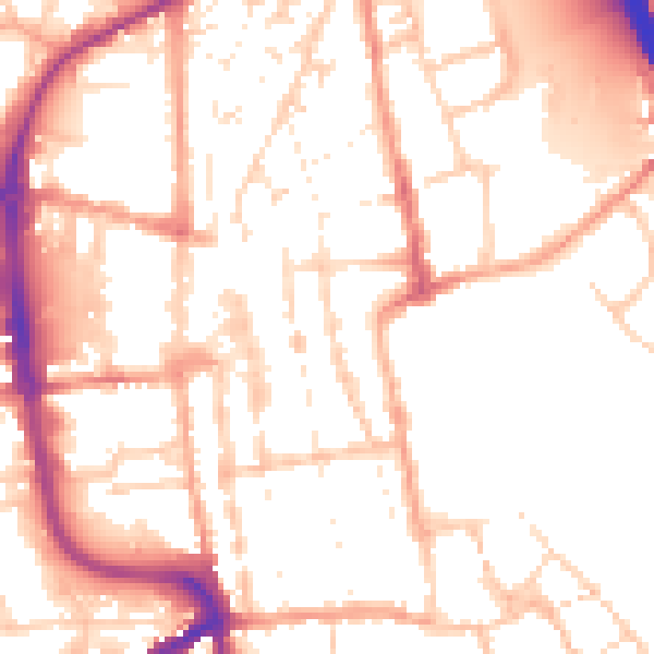 Daytime road noise heatmap for IP33 1EF