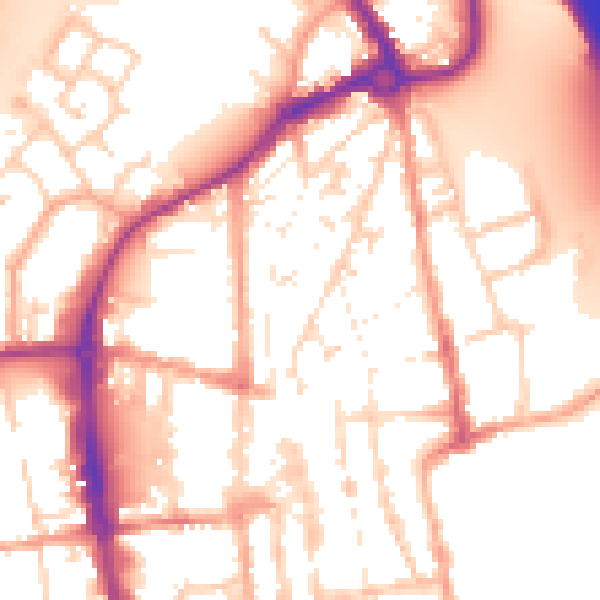 Daytime road noise heatmap for IP33 1EH