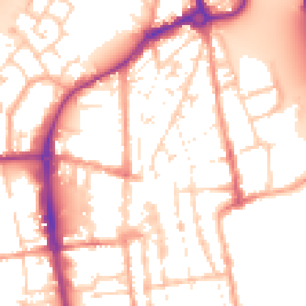 Daytime road noise heatmap for IP33 1EL