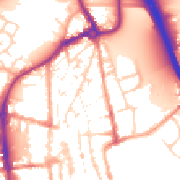 Daytime road noise heatmap for IP33 1EP
