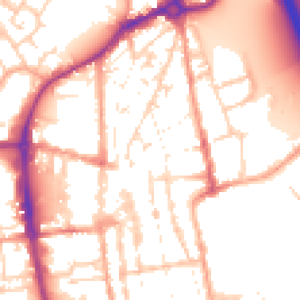 Daytime road noise heatmap for IP33 1EQ