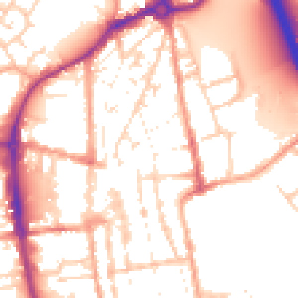 Daytime road noise heatmap for IP33 1EZ
