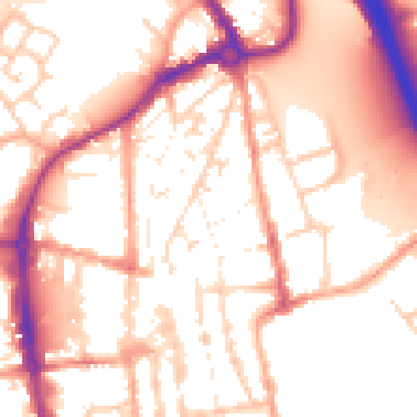 Daytime road noise heatmap for IP33 1HB