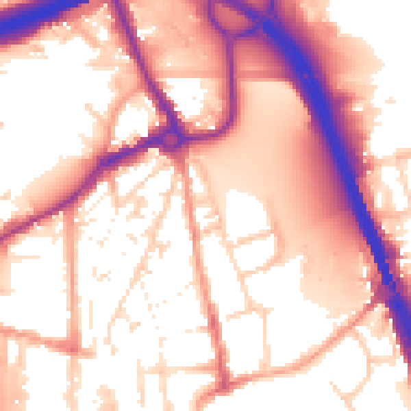 Daytime road noise heatmap for IP33 1HH