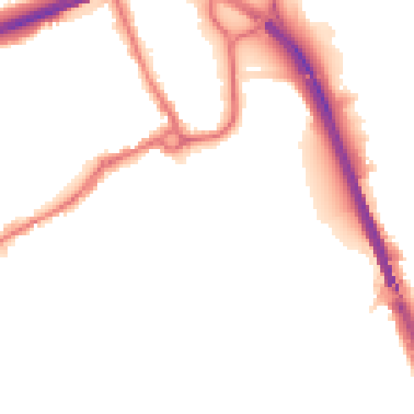 Night-time road noise heatmap for IP33 1HH