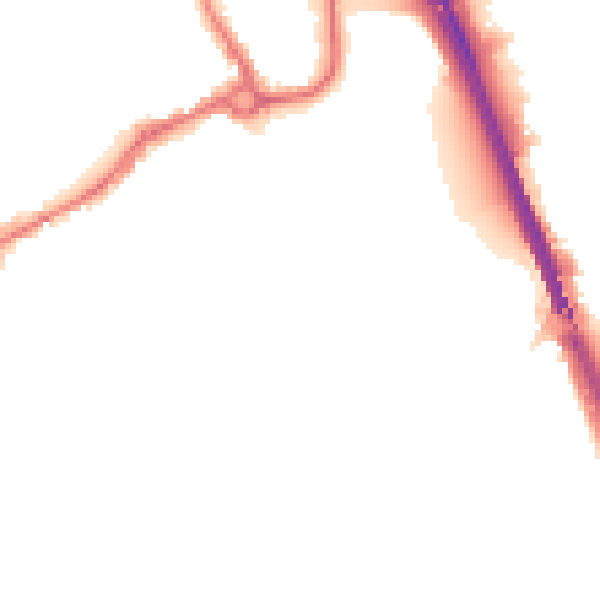 Night-time road noise heatmap for IP33 1HP