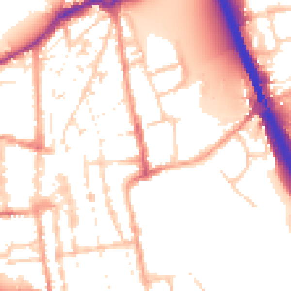 Daytime road noise heatmap for IP33 1HQ