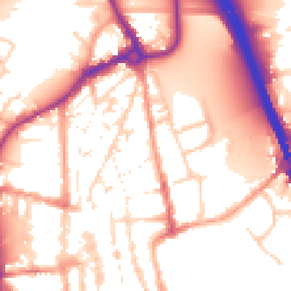 Daytime road noise heatmap for IP33 1HT