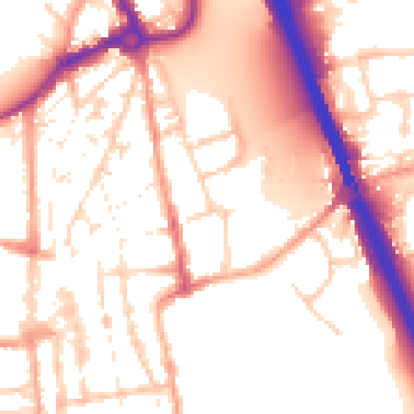 Daytime road noise heatmap for IP33 1HW