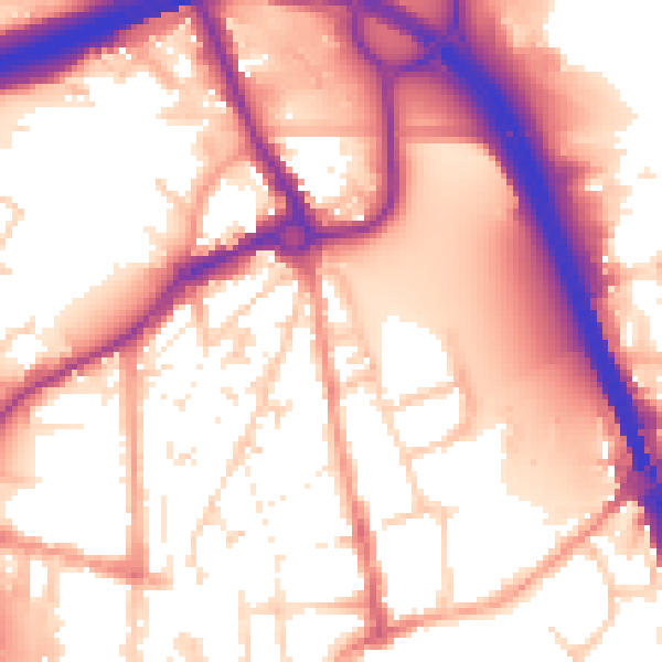 Daytime road noise heatmap for IP33 1HY