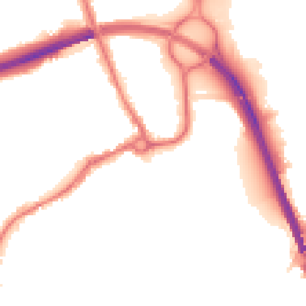 Night-time road noise heatmap for IP33 1JD