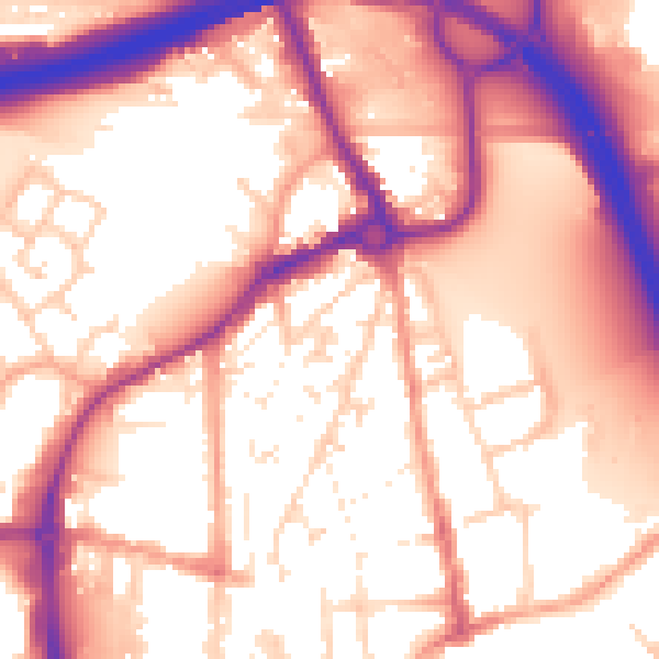 Daytime road noise heatmap for IP33 1JE