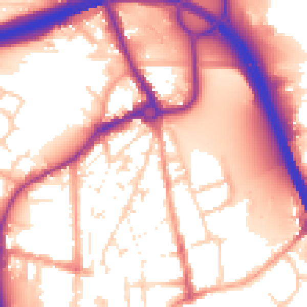 Daytime road noise heatmap for IP33 1JP
