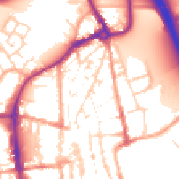 Daytime road noise heatmap for IP33 1JU