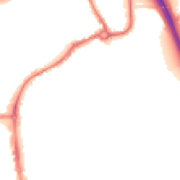 Night-time road noise heatmap for IP33 1JU