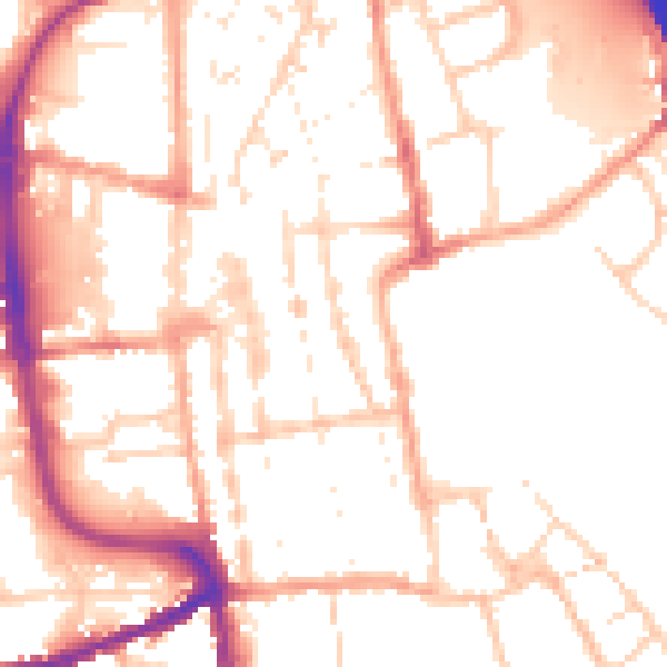 Daytime road noise heatmap for IP33 1LW
