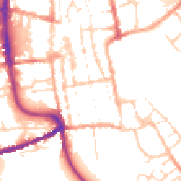 Daytime road noise heatmap for IP33 1NH