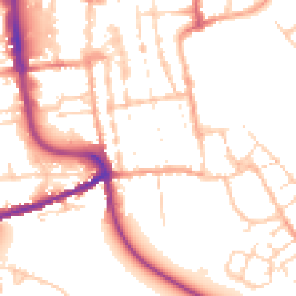 Daytime road noise heatmap for IP33 1NU