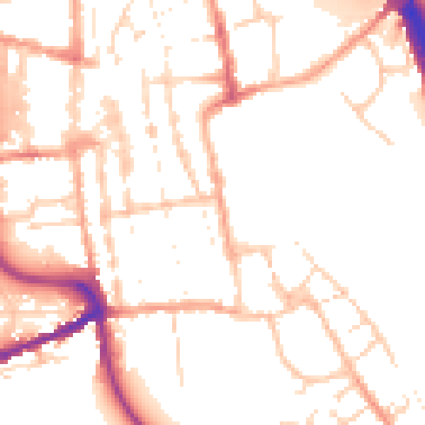 Daytime road noise heatmap for IP33 1QZ