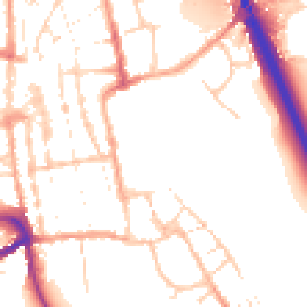Daytime road noise heatmap for IP33 1RS