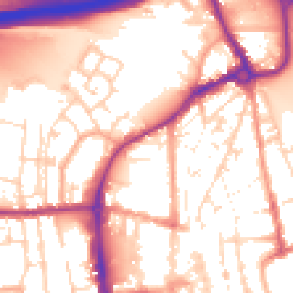 Daytime road noise heatmap for IP33 1TE