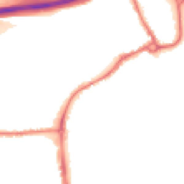 Night-time road noise heatmap for IP33 1TE