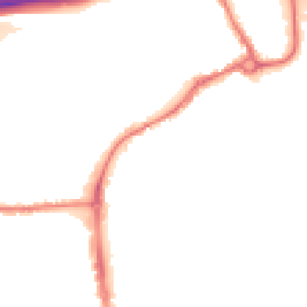 Night-time road noise heatmap for IP33 1TQ
