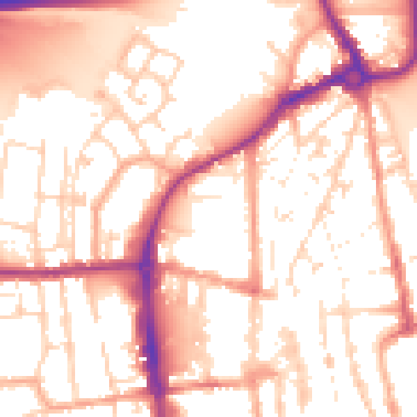 Daytime road noise heatmap for IP33 1TS