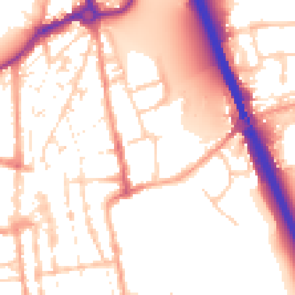 Daytime road noise heatmap for IP33 1XR