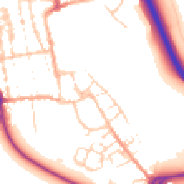 Daytime road noise heatmap for IP33 2AJ