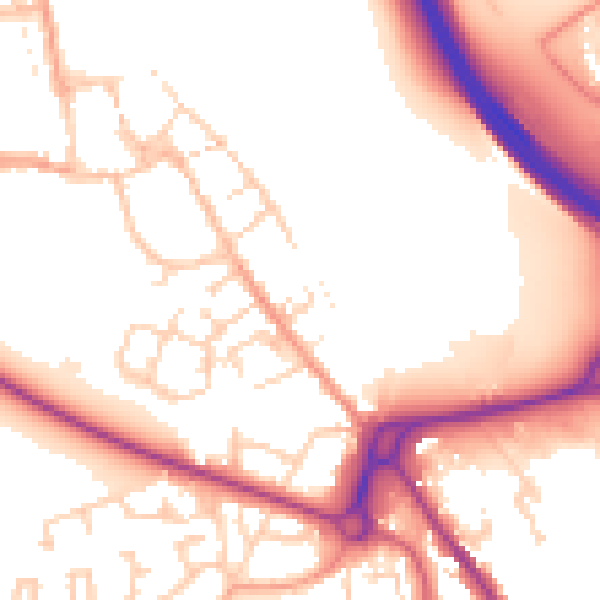Daytime road noise heatmap for IP33 2BB