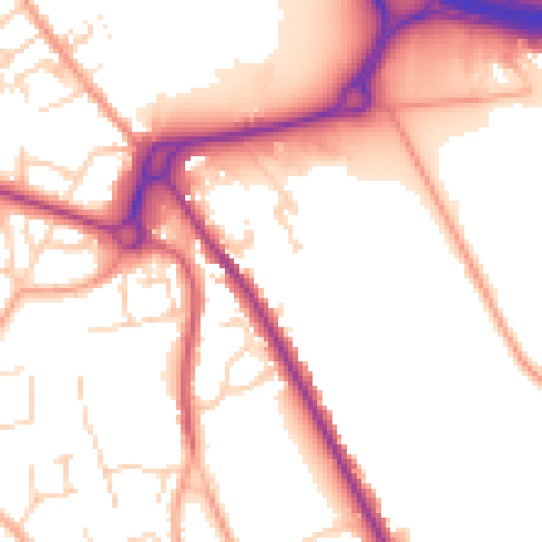 Daytime road noise heatmap for IP33 2GH