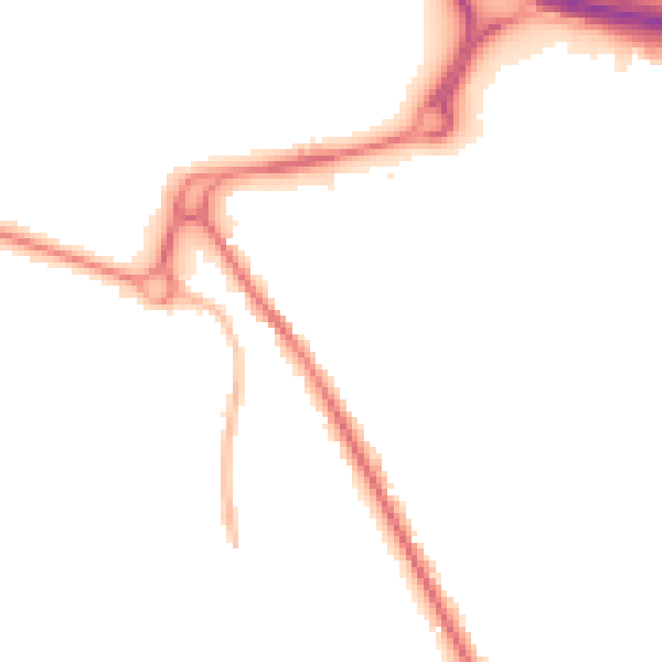 Night-time road noise heatmap for IP33 2GH