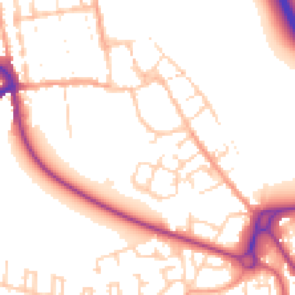 Daytime road noise heatmap for IP33 2JG