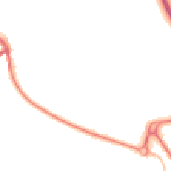 Night-time road noise heatmap for IP33 2JG