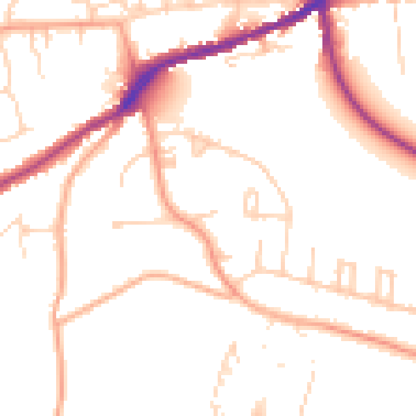 Daytime road noise heatmap for IP33 2LA