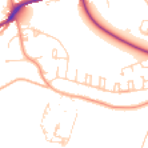 Daytime road noise heatmap for IP33 2LG