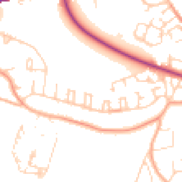Daytime road noise heatmap for IP33 2LJ
