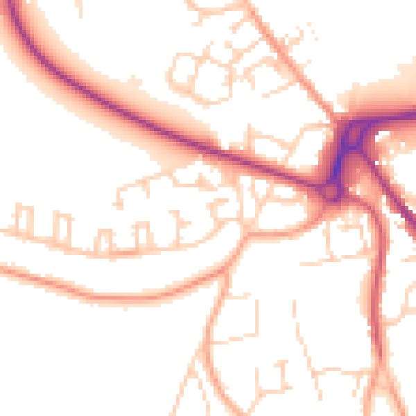 Daytime road noise heatmap for IP33 2LZ