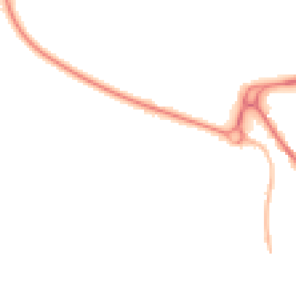 Night-time road noise heatmap for IP33 2LZ