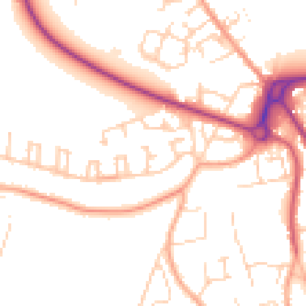 Daytime road noise heatmap for IP33 2NA