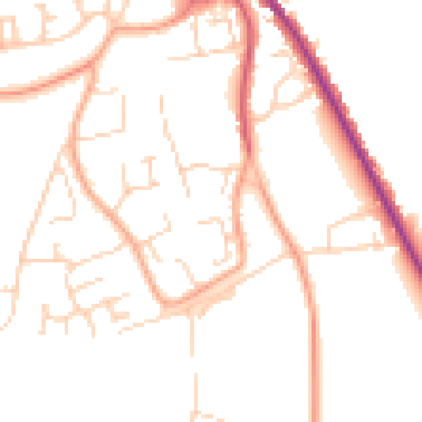 Daytime road noise heatmap for IP33 2NS