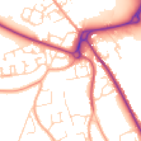 Daytime road noise heatmap for IP33 2PP