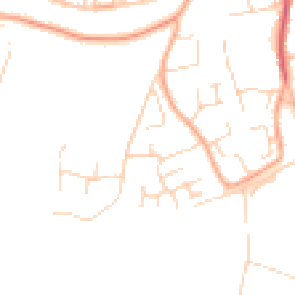 Daytime road noise heatmap for IP33 2PZ