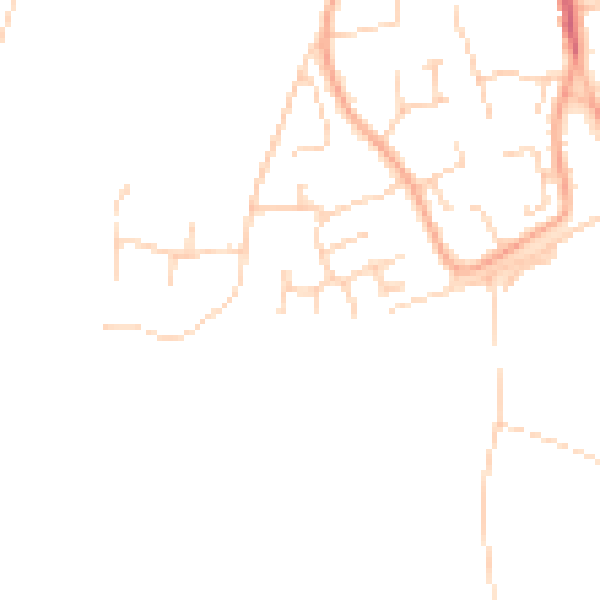 Daytime road noise heatmap for IP33 2TG