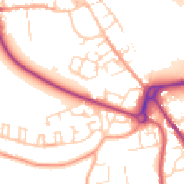 Daytime road noise heatmap for IP33 2TS