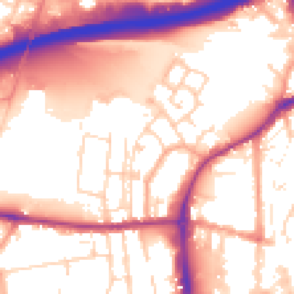 Daytime road noise heatmap for IP33 3AJ